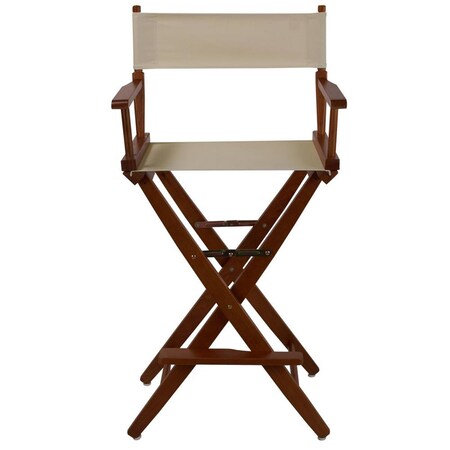American Trail 206-34-032-12 30 in. Extra-Wide Premium Directors Chair, Oak Frame with Natural Color Cover 206-34/032-12
